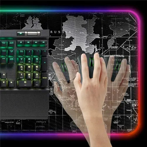 Dragon RGB Gaming Mouse Pad World Map GamersLiveForGaming GamersLiveForGaming