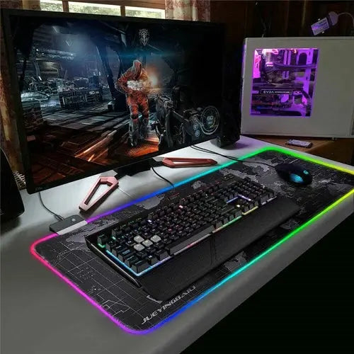 Dragon RGB Gaming Mouse Pad World Map GamersLiveForGaming GamersLiveForGaming