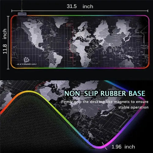 Dragon RGB Gaming Mouse Pad World Map GamersLiveForGaming GamersLiveForGaming
