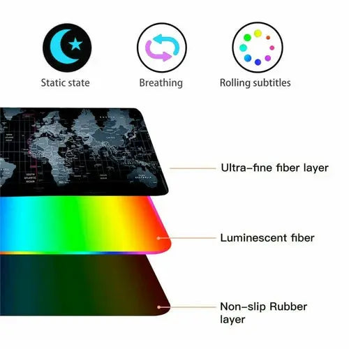 Dragon RGB Gaming Mouse Pad World Map GamersLiveForGaming GamersLiveForGaming