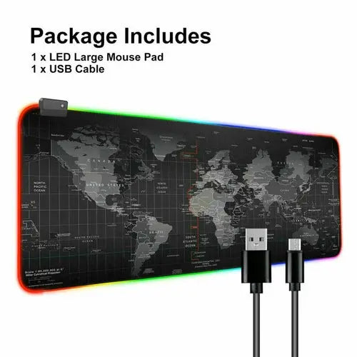 Dragon RGB Gaming Mouse Pad World Map GamersLiveForGaming GamersLiveForGaming