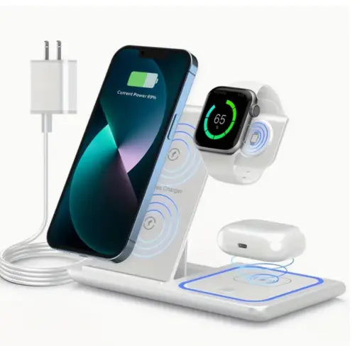 Foldable 3 In 1 Fast 15w QI Wireless Charging Station GamersLiveForGaming GamersLiveForGaming