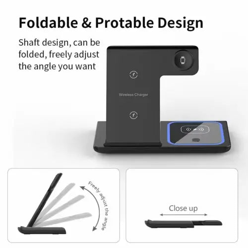 Foldable 3 In 1 Fast 15w QI Wireless Charging Station GamersLiveForGaming GamersLiveForGaming
