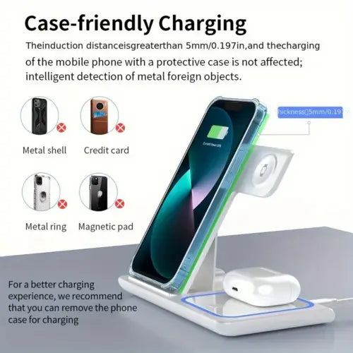 Foldable 3 In 1 Fast 15w QI Wireless Charging Station GamersLiveForGaming GamersLiveForGaming