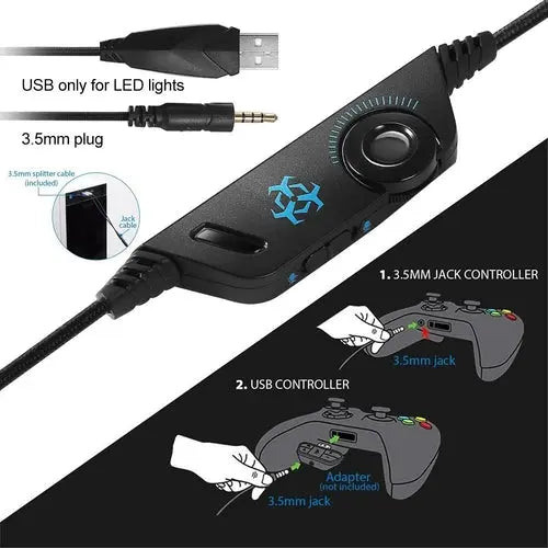 Dragon Stereo LED Gaming Headset with Microphone GamersLiveForGaming GamersLiveForGaming